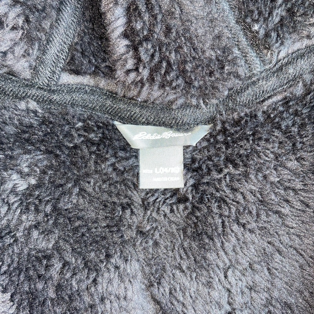 Eddie Bauer Fleece Jacket Youth Boys Large 14/16 Colorblock Black & Gray Sherpa - Picture 5 of 8